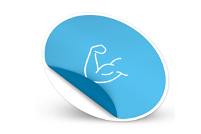 Aufkleber starkhaftend