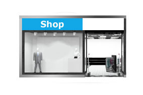 Aufkleber für Schaufenster Beschriftung gedruckt